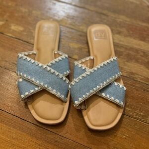 DV by Dolce Vita Women's Denim and Tan Crisscross Sandals